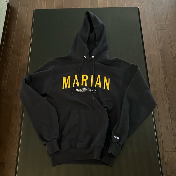 Champion Sweaters - CHAMPION Navy blue and yellow hoodie XS